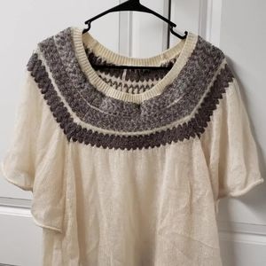 Free People Lock Lomand Women's Sweater Size: Medium Flutter Sleeve